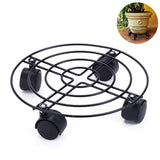 Heavy Duty Iron Potted Plant Stand With Wheels Round Flower Pot Rack for Indoor Outdoor