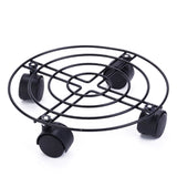 Heavy Duty Iron Potted Plant Stand With Wheels Round Flower Pot Rack for Indoor Outdoor - Top-Down View