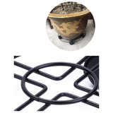 Heavy Duty Iron Potted Plant Stand With Wheels Round Flower Pot Rack for Indoor Outdoor - Close-Up Angle