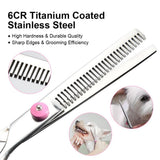 6Pcs/Set Pet Dog Hair Cutting Professional Scissors Hairdressing Shears Thinning Tool Kit with Comb Clearing Cloth