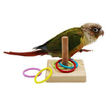 Stacking Ring Bird Toy Bird Trick Tabletop Toy Small Rings Toy Set for Parrots - Top-Down View