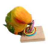 Stacking Ring Bird Toy Bird Trick Tabletop Toy Small Rings Toy Set for Parrots - 45-Degree Angle