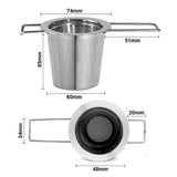 Stainless Steel Tea Filter with Lid Tea Strainer with Handles Metal Tea Infuser - Front View
