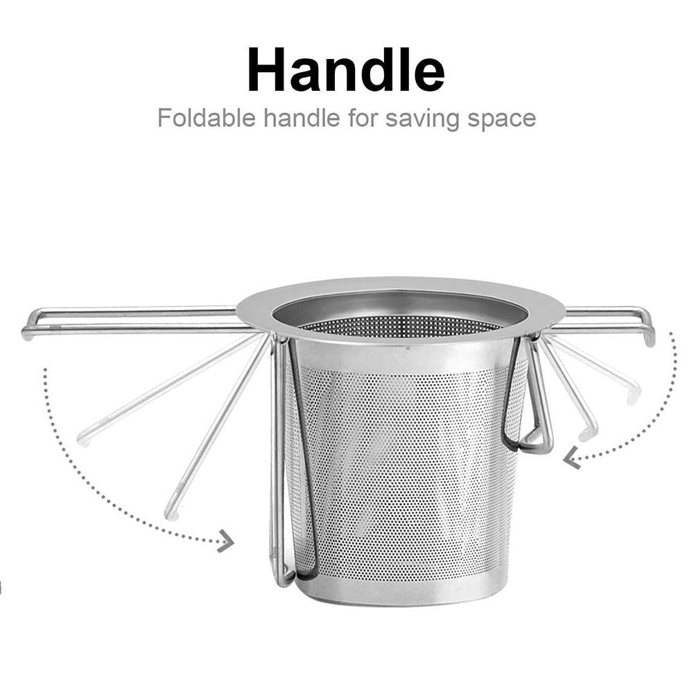 Stainless Steel Tea Filter with Lid Tea Strainer with Handles Metal Tea Infuser