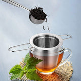 Stainless Steel Tea Filter with Lid Tea Strainer with Handles Metal Tea Infuser - Rear View