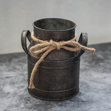 Garden Metal Plant Pots Vintage Milk Churn Flower Bucket Hanging Flower Holder - Close-Up Angle
