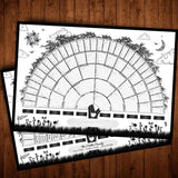 Family Tree Chart Generation Genealogy Poster Blank Fillable Family Tree Chart