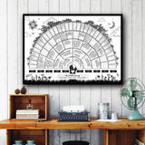 Family Tree Chart Generation Genealogy Poster Blank Fillable Family Tree Chart - 45-Degree Angle