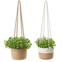 2PCS Braided Plant Basket Hanging Plant Pots Plant Hanger Plant Basket Wall Decoration Flower Pots