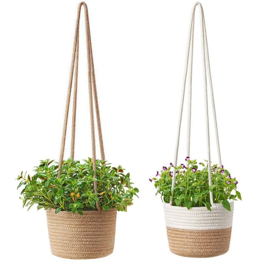 2PCS Braided Plant Basket Hanging Plant Pots Plant Hanger Plant Basket Wall Decoration Flower Pots