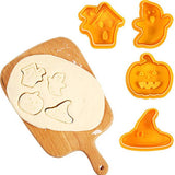 4pcs/set Halloween Mould Biscuit Stamp 3D Plunger Cutter DIY Baking Mould Cutters For Kitchen Tools - 45-Degree Angle