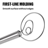 Stainless Steel Flour Coil Stirrer Flour Mixer Kitchen Blender Durable Lightweight Dough Whisk Flour Coil Mixer - Side View