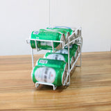 Double Layer Cans Storage Racks Cans Rolling Holder Refrigerator Beverage Rack - Front View