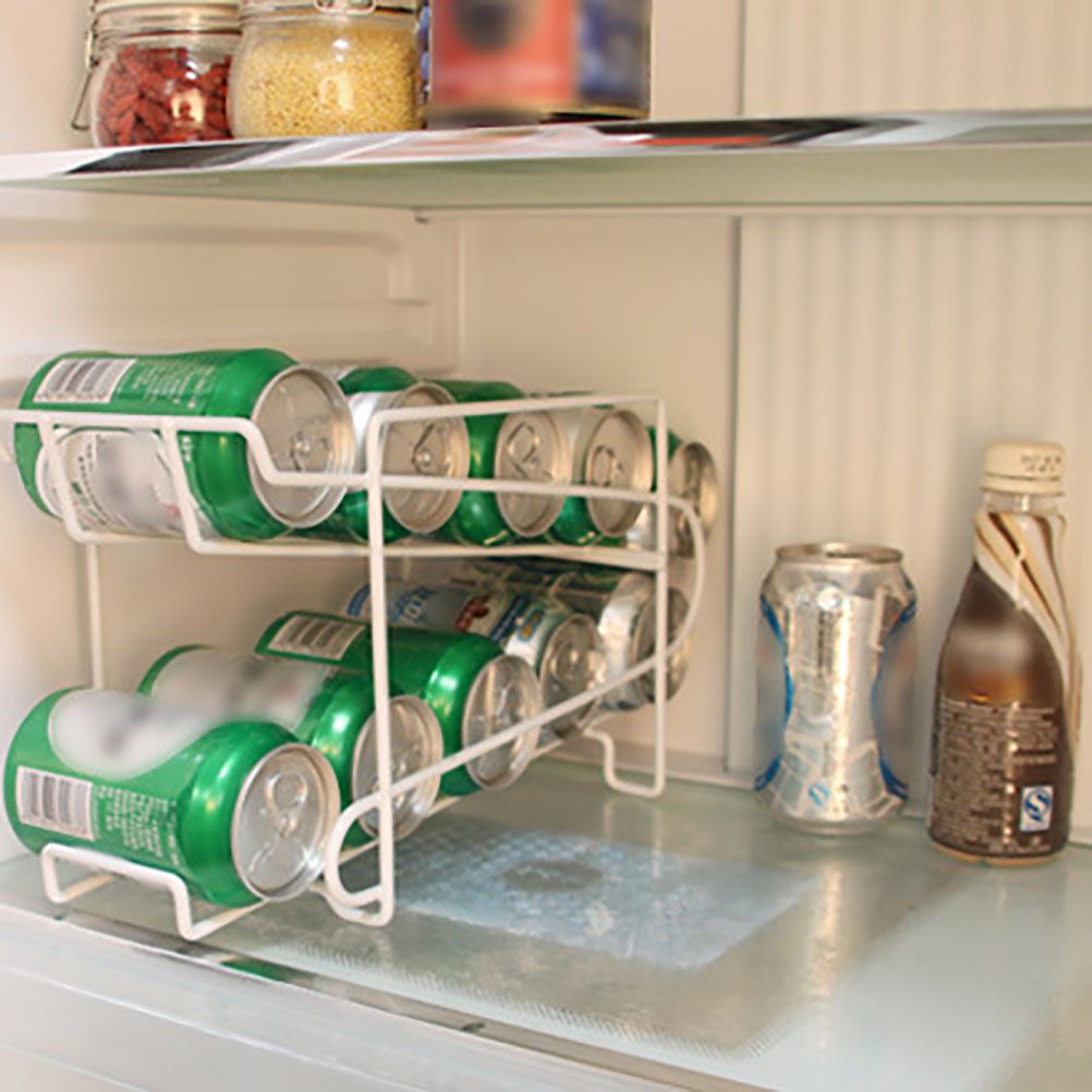 Double Layer Cans Storage Racks Cans Rolling Holder Refrigerator Beverage Rack