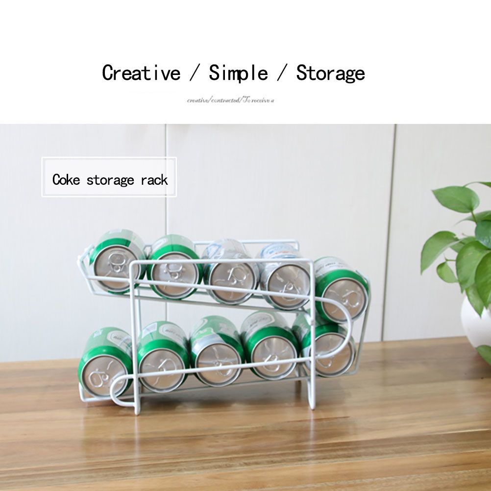 Double Layer Cans Storage Racks Cans Rolling Holder Refrigerator Beverage Rack