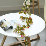 2Meter 20 LED Simulation Rose Vine Leaf Lights String Copper Wire Lights String for Home Jungle Party Wedding Decoration - 45-Degree Angle