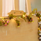 2Meter 20 LED Simulation Rose Vine Leaf Lights String Copper Wire Lights String for Home Jungle Party Wedding Decoration - Rear View