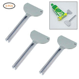 3PCS Toothpaste Squeezer Metal Aluminum Alloy Tube Toothpaste Roller Tube Wringer Dispenser for Beauty Silver - Front View