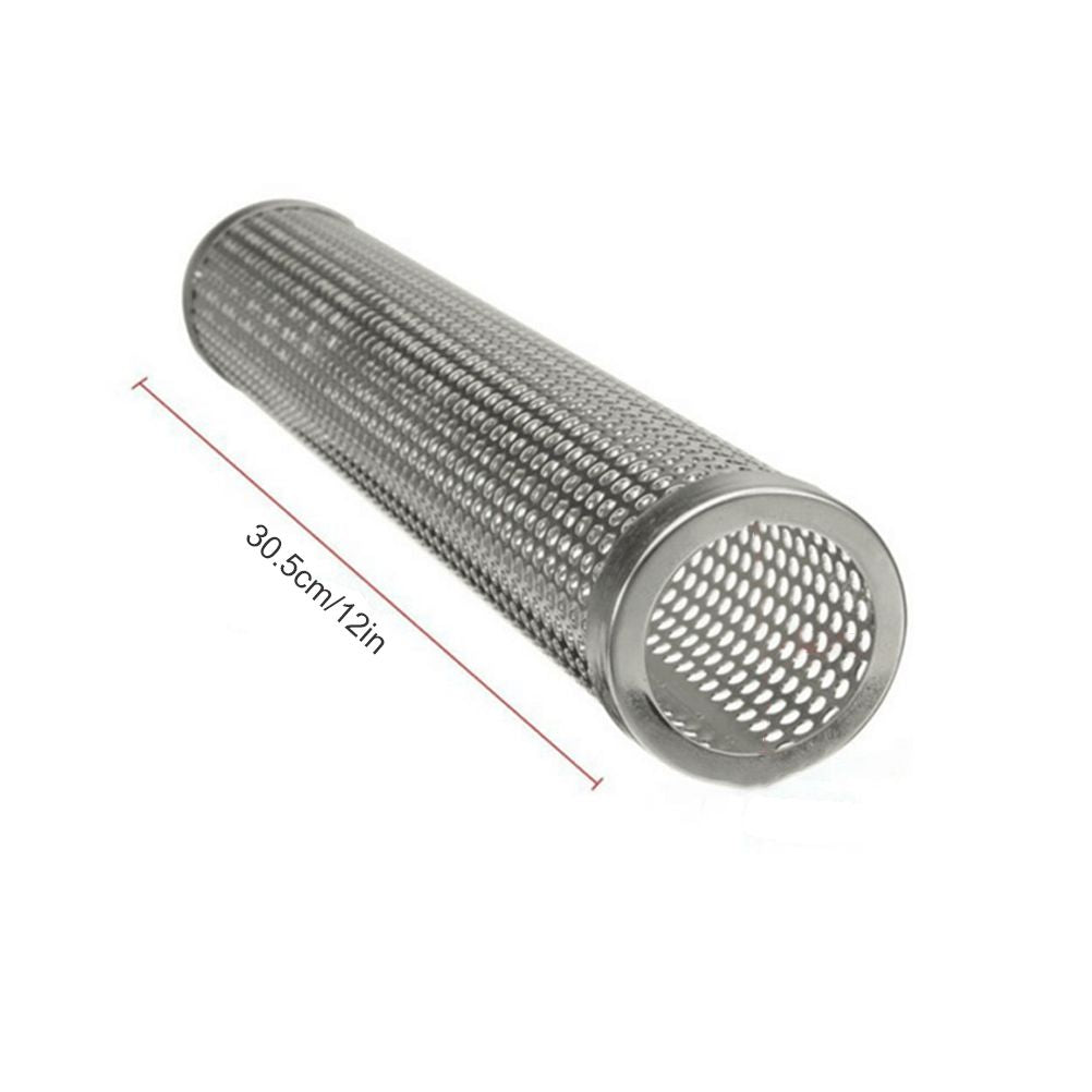 Mesh Pellet Smoker Tube Outdoor Round Cold Hot Stainless Steel Barbecue Smoker Generator
