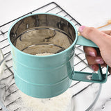 Handheld Flour Sieve Kitchen Semiautomatic Flour Sieve Cup Baking Tool - Front View