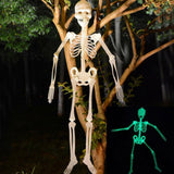 90cm Halloween Luminous Skeleton Hanging Flexible Joints Skeleton Outdoor Crazy Scary Hanging Props