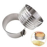 16-20cm Stainless Steel Adjustable Cake Ring Telescopic Cake Cutter Kit Mousse Mould Slicing DIY Bakeware Tool - Front View