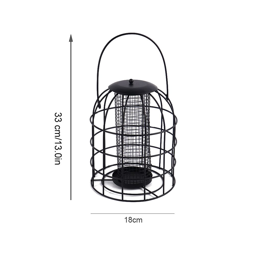 Iron Cage Bird Feeder Metal Bird Food Dispenser Hanging Feeding Column