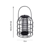 Iron Cage Bird Feeder Metal Bird Food Dispenser Hanging Feeding Column - Front View