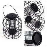 Iron Cage Bird Feeder Metal Bird Food Dispenser Hanging Feeding Column