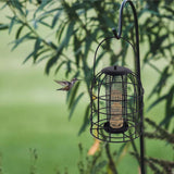 Iron Cage Bird Feeder Metal Bird Food Dispenser Hanging Feeding Column - Rear View