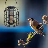 Iron Cage Bird Feeder Metal Bird Food Dispenser Hanging Feeding Column - Close-Up Angle