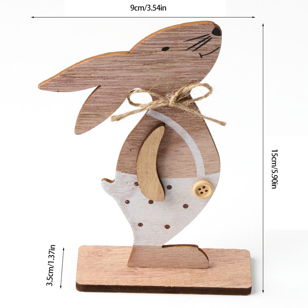 Easter Wooden Bunny Tabletop Decor Easter Wooden Craft Ornaments for Home Office Decoration