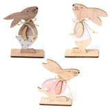 Easter Wooden Bunny Tabletop Decor Easter Wooden Craft Ornaments for Home Office Decoration