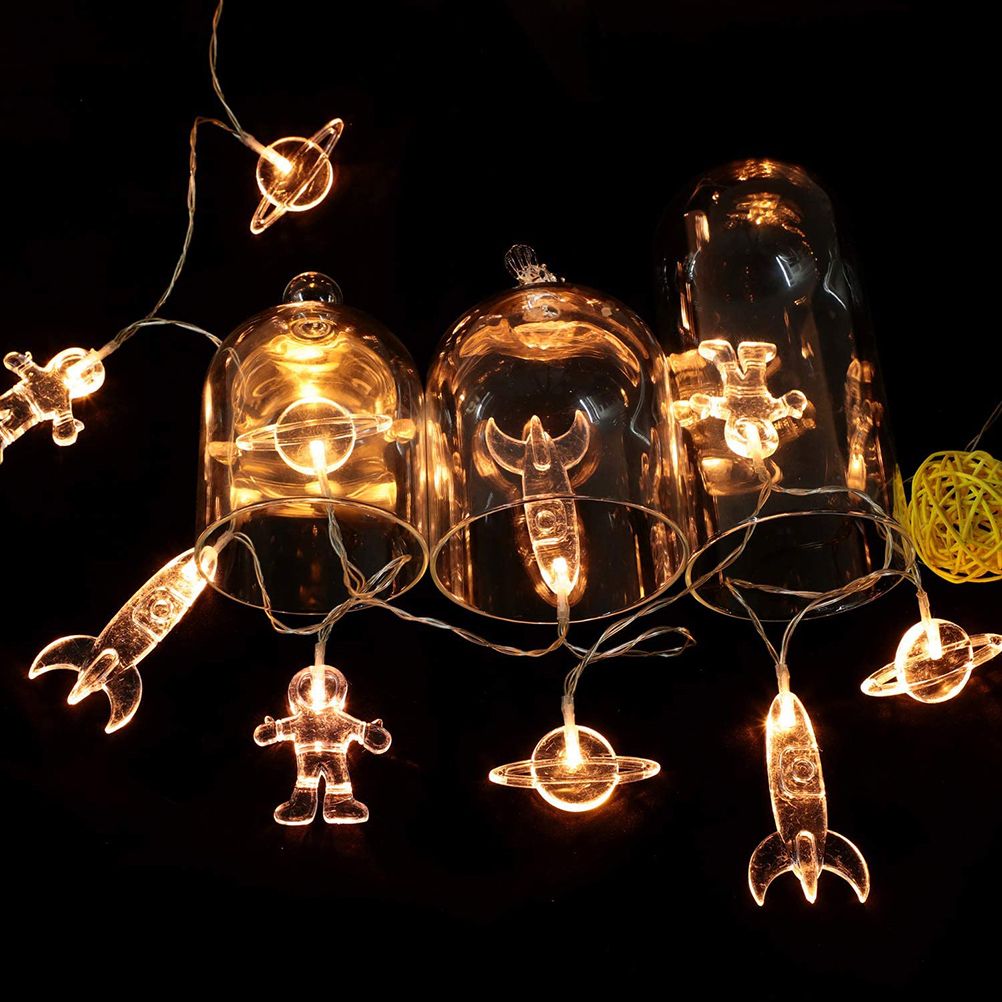3Meter 20LED LED String Light Astronaut Spaceship Pendants Holiday Party Lights Outerspace Room Decor for Kids Room Decor