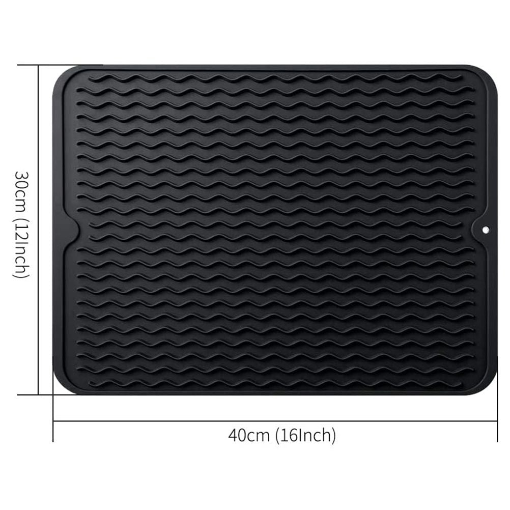 Silicone Drying Mat Silicone Heat Resistant Draining Mat 40 x 30 cm Non Slip Dish Drying Mat Kitchen Pot Coasters Place Mats