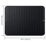 Silicone Drying Mat Silicone Heat Resistant Draining Mat 40 x 30 cm Non Slip Dish Drying Mat Kitchen Pot Coasters Place Mats
