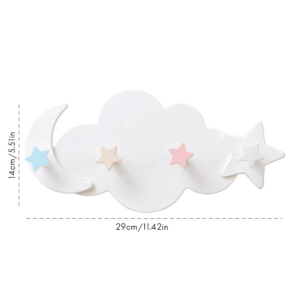 Cloud Moon Star Wall Mounted Hooks DIY Hanger Wall Decoration Children's Room Decor