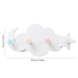 Cloud Moon Star Wall Mounted Hooks DIY Hanger Wall Decoration Children's Room Decor - Front View