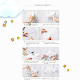 Cloud Moon Star Wall Mounted Hooks DIY Hanger Wall Decoration Children's Room Decor - Low Angle