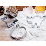 Halloween Cutter Molds Stainless Steel Cutters Cat Pumpkin Ghost Shaped Cutters Set - Front View
