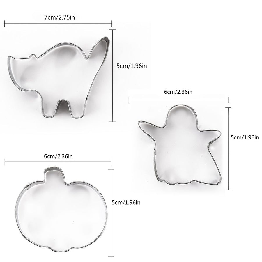 Halloween Cutter Molds Stainless Steel Cutters Cat Pumpkin Ghost Shaped Cutters Set