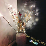 20 LED Indoor Tree Branch Light Party Wedding Home Garden Decor Fairy String Lamp - Front View