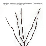 20 LED Indoor Tree Branch Light Party Wedding Home Garden Decor Fairy String Lamp