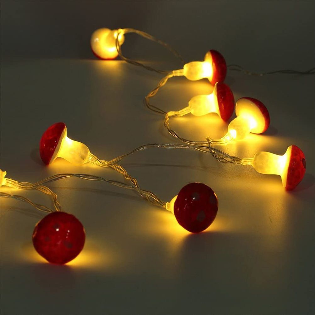 20 LED Mushroom String Lights LED Light Strip Garden Decoration Light for Christmas Wedding Party