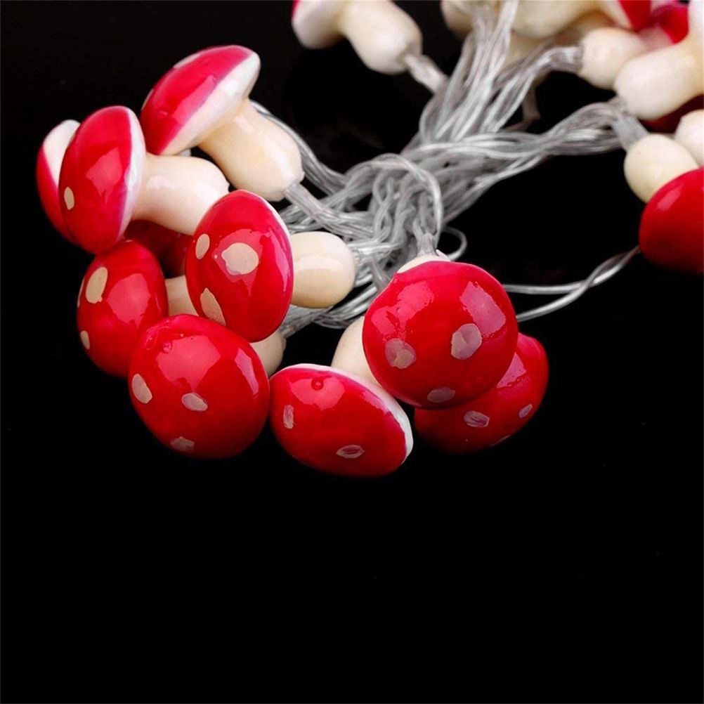 20 LED Mushroom String Lights LED Light Strip Garden Decoration Light for Christmas Wedding Party