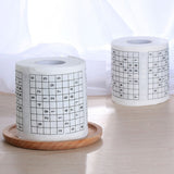 Wood Pulp Material Novelty Funny Number Sudoku Printed Bath Funny Toilet Paper - 45-Degree Angle