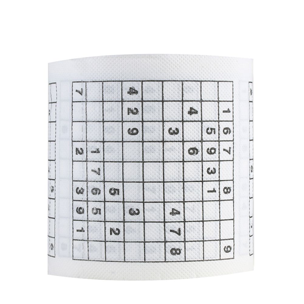Wood Pulp Material Novelty Funny Number Sudoku Printed Bath Funny Toilet Paper