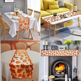 Maple Leaf Lace Table Runner Autumn Tablecloth Table Decoration for Thanksgiving Harvest Season - Side View