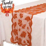 Maple Leaf Lace Table Runner Autumn Tablecloth Table Decoration for Thanksgiving Harvest Season