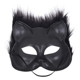 Halloween Fluffy Mask Masquerade Halloween Mask Props Animal Half Face Mask for Men and Women